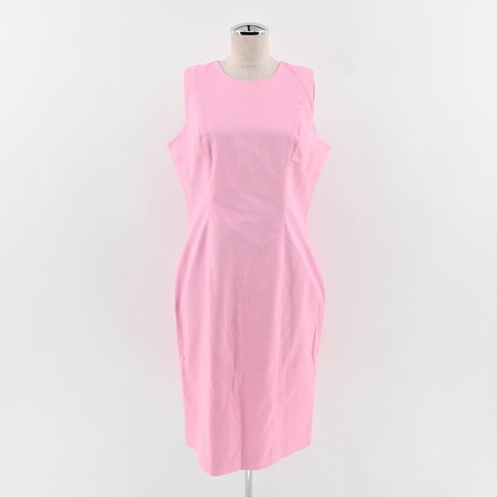 TORI RICHARD Dress Size 14 Pink Sleeveless Cotton Classic‎ Sheath